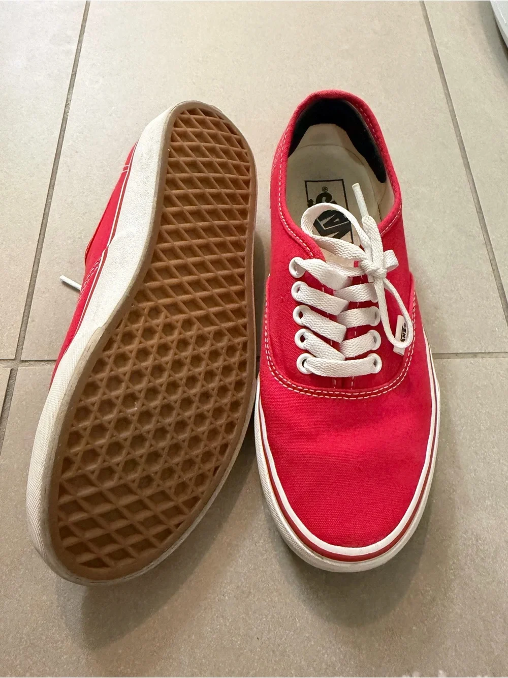 Vans Classic Low-Top Canvas Sneakers - Red with White Accents